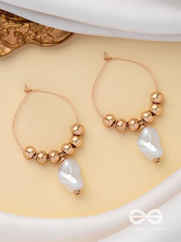 BEADED SUNBURST - GOLDEN HOOP EARRINGS