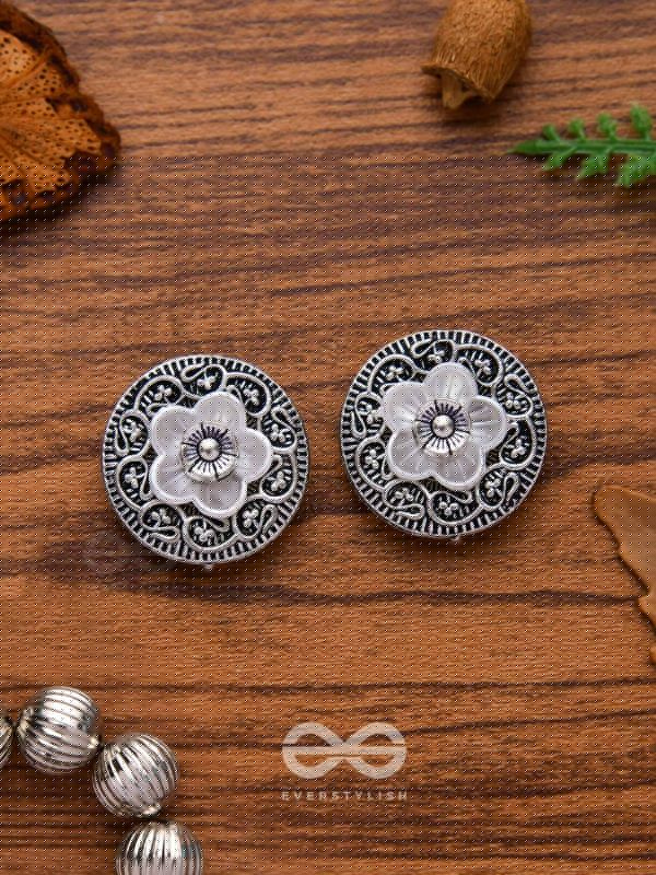 BLOSSOM SPINS - OXIDISED STUD EARRINGS