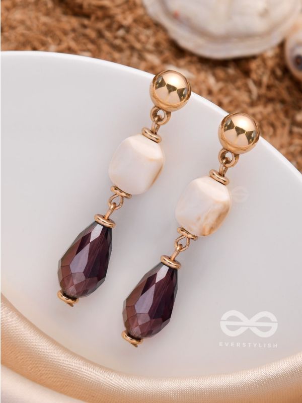 LUSTRE OF DUSK - GOLDEN EMBELLISHED EARRINGS
