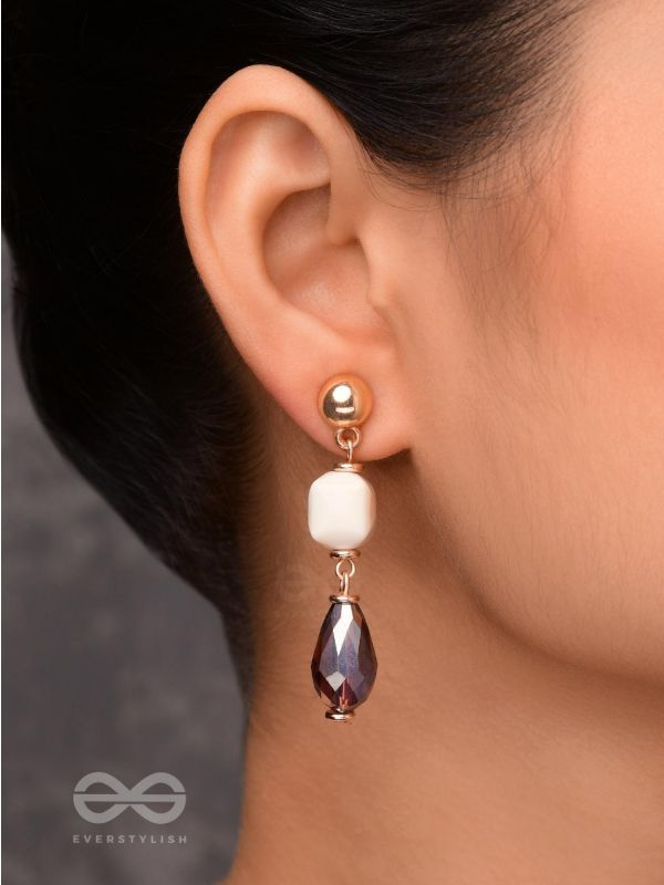 LUSTRE OF DUSK - GOLDEN EMBELLISHED EARRINGS