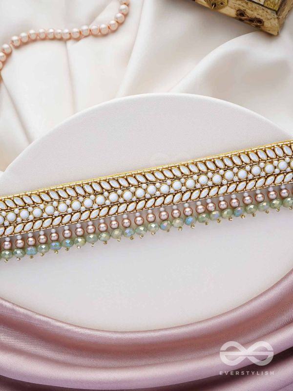 Ambaraukas- Walk On The Skyline- Beads, Polki And Kundan Finished Hand Embroidered Choker Neckpiece 