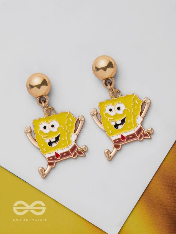 SPONGEBOB SQUAREGEMS - GOLDEN EMBELLISHED EARRINGS