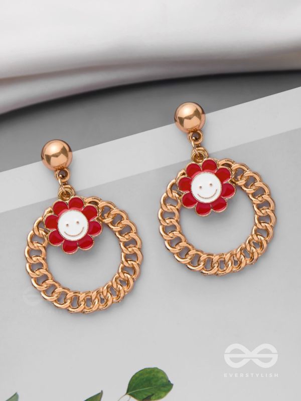 PLAYFUL POSY DELIGHTS - GOLDEN EMBELLISHED EARRINGS