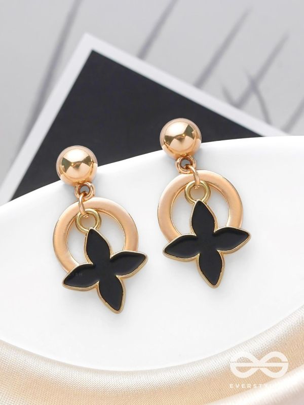 The Strike Stars - Golden And Black Earrings