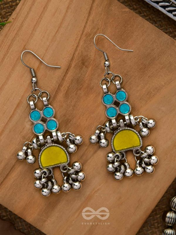 Daybreak Drizzle - Silver Enamelled Earrings