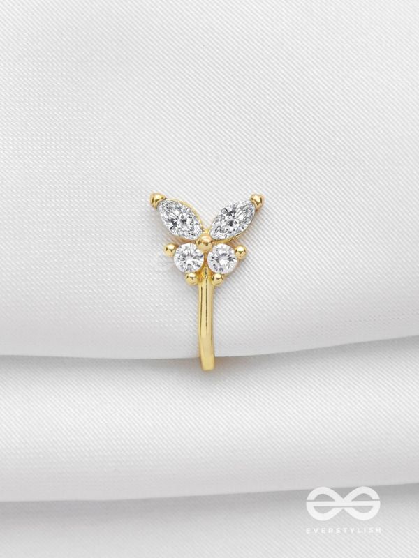 THE BUTTERFLY BLESSING - GOLDEN CZ NOSERING (NON-PIERCING)