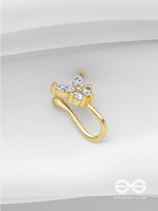 THE BUTTERFLY BLESSING - GOLDEN CZ NOSERING (NON-PIERCING)