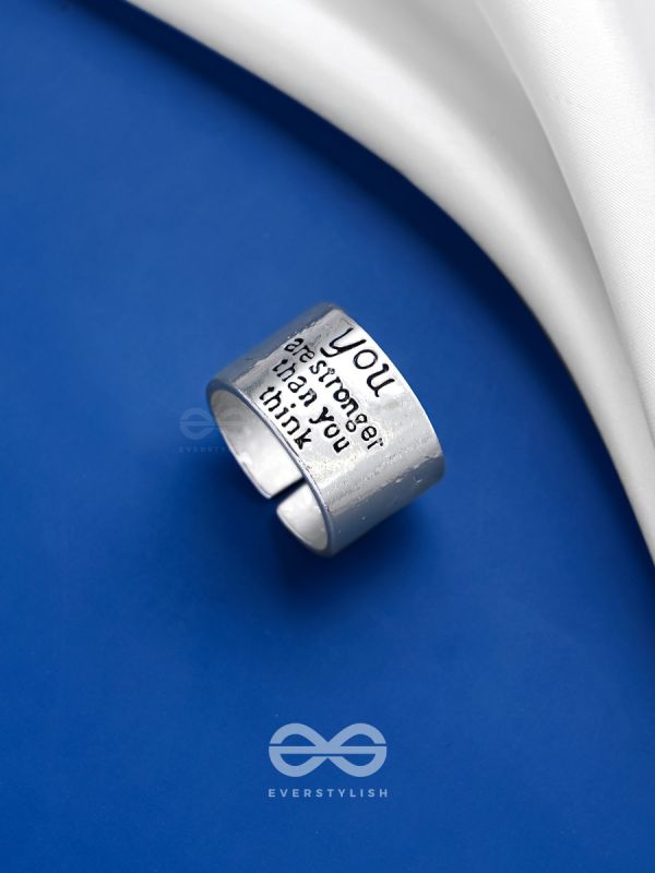 POSITIVE VIRTUE - STATEMENT SILVER RING (ADJUSTABLE)