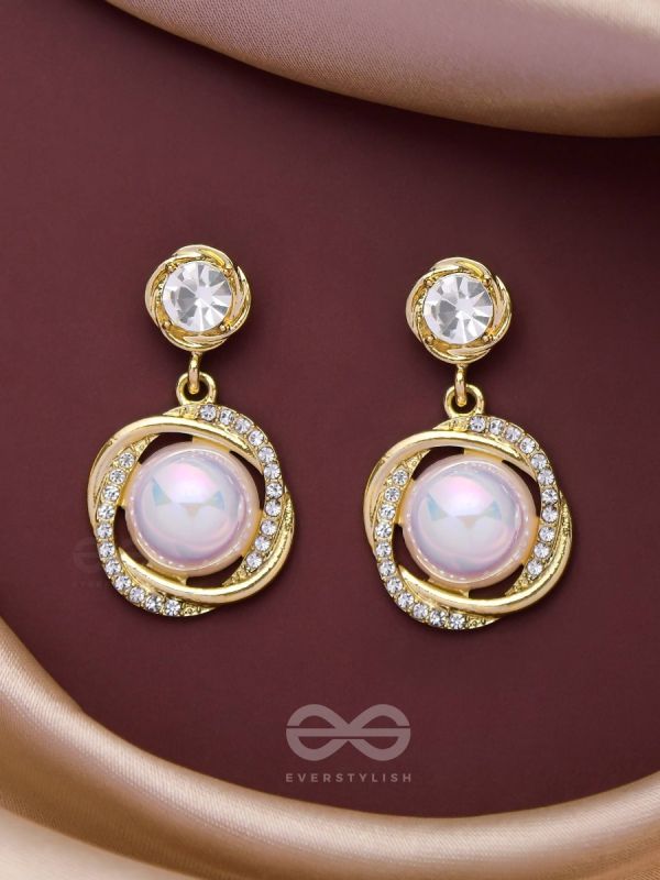 THE MERMAID'S PEARL - GOLDEN EMBELLISHED EARRINGS