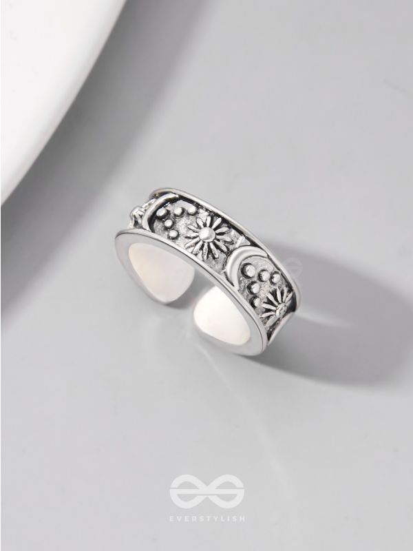 CELESTIAL LEGACY - STATEMENT SILVER RING (ADJUSTABLE)