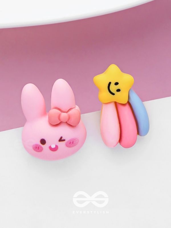 HOPS 'N HUES - MISMATCHED ACRYLIC EARRINGS