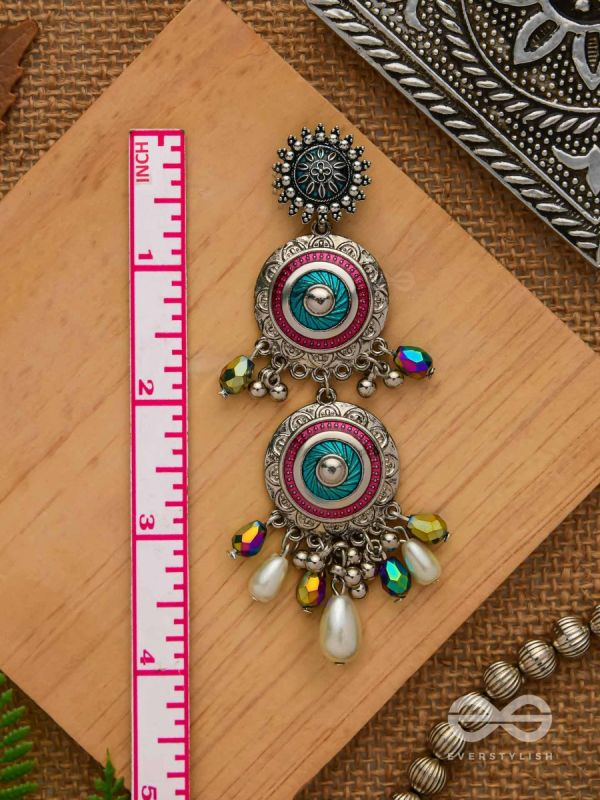 Splash Of Spectrum - Statement Oxidised Earrings