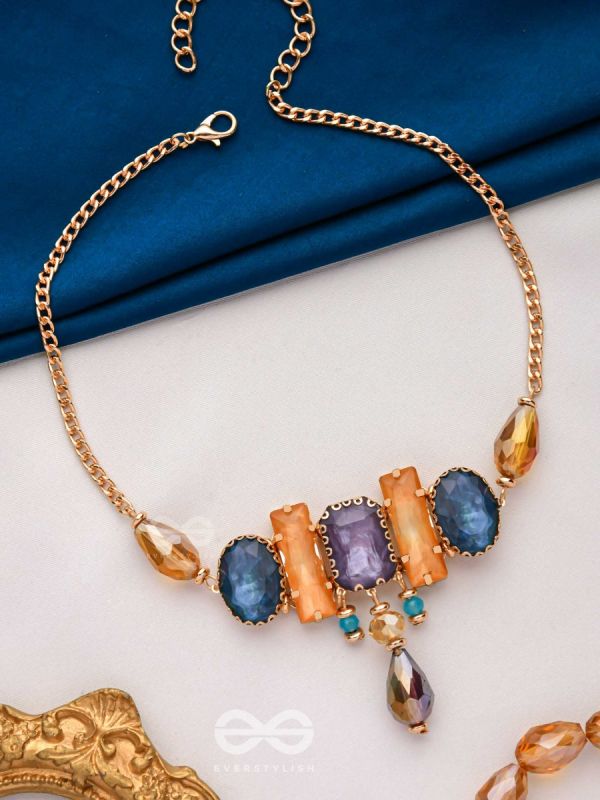The Legendary Stones - Embellished Golden Embellished Neckpiece