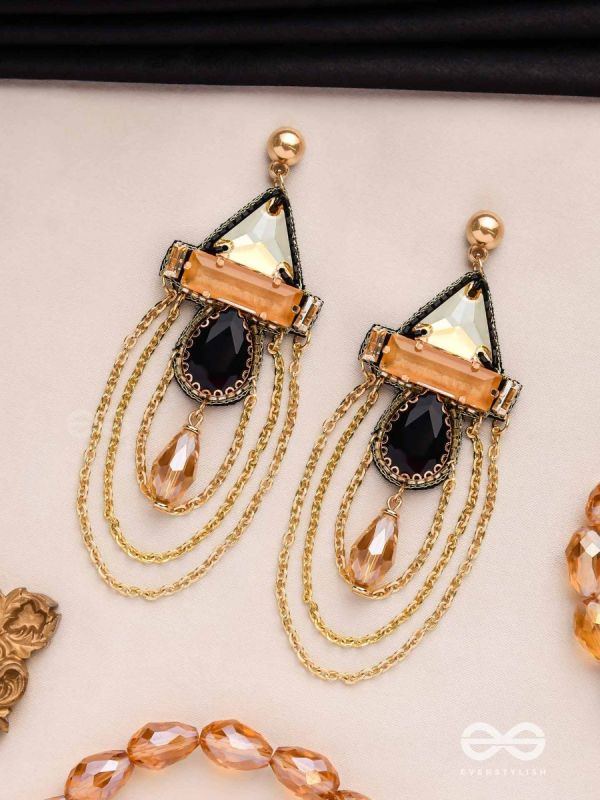 The Dusky Prisms - Embellished Golden Earrings