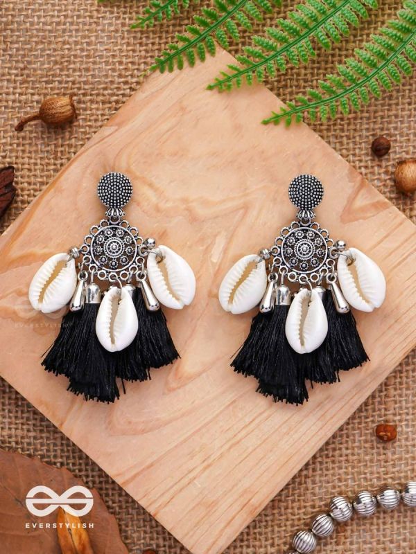 Midnight Swirls - Oxidised Earrings