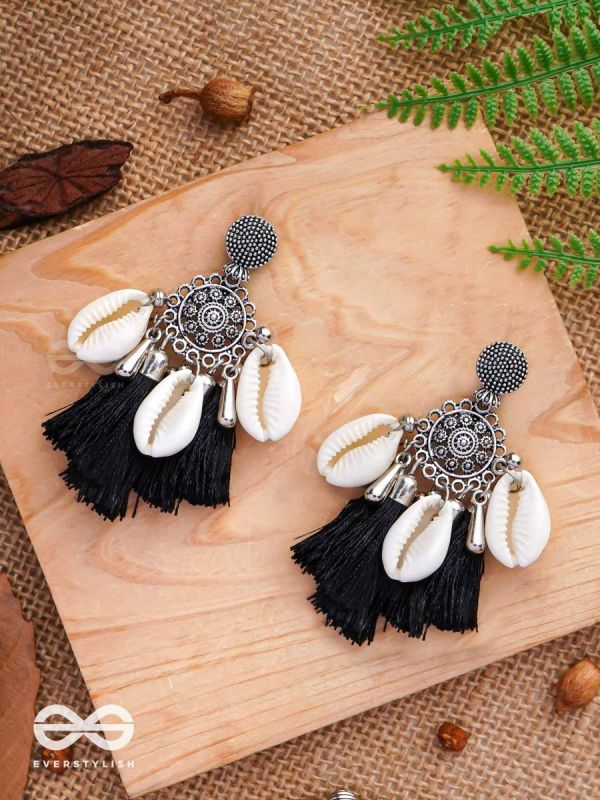 Midnight Swirls - Oxidised Earrings