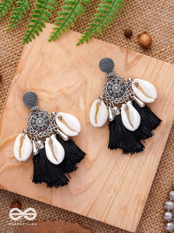 Midnight Swirls - Oxidised Earrings