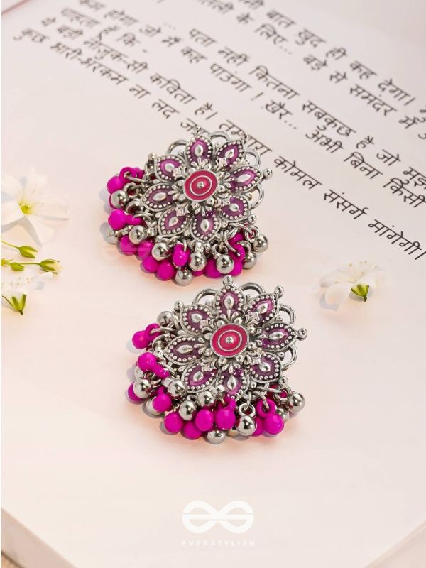 The Blooming Beauties - Enamelled Oxidised Earrings