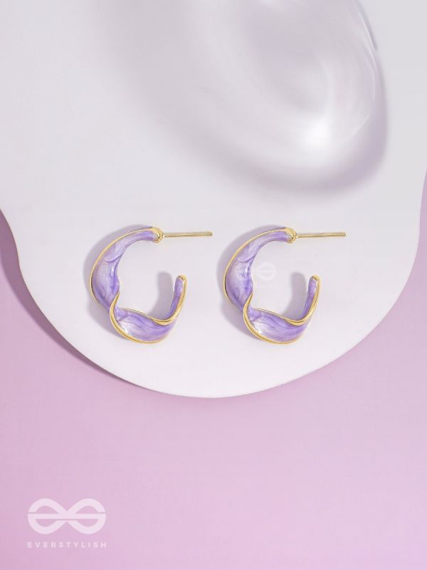 EBB AND FLOW - ENAMELLED TWISTED STUDS (PURPLE)