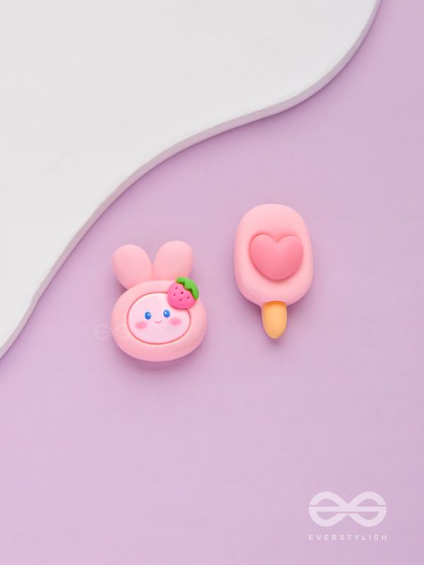 Sundaes N' Berries - Mismatched Acrylic Earrings