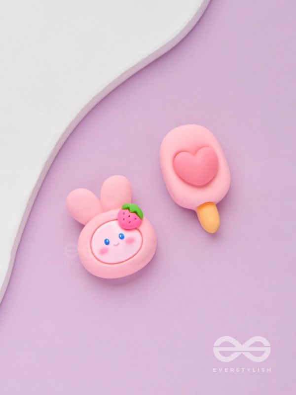 Sundaes N' Berries - Mismatched Acrylic Earrings