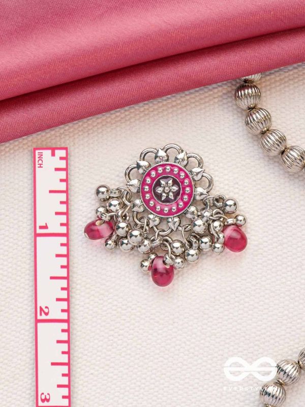 The Silver Talisman- Enamelled Oxidised Earrings