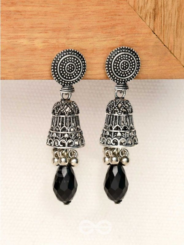 The Midnight Magic- Statement Oxidized Earrings 