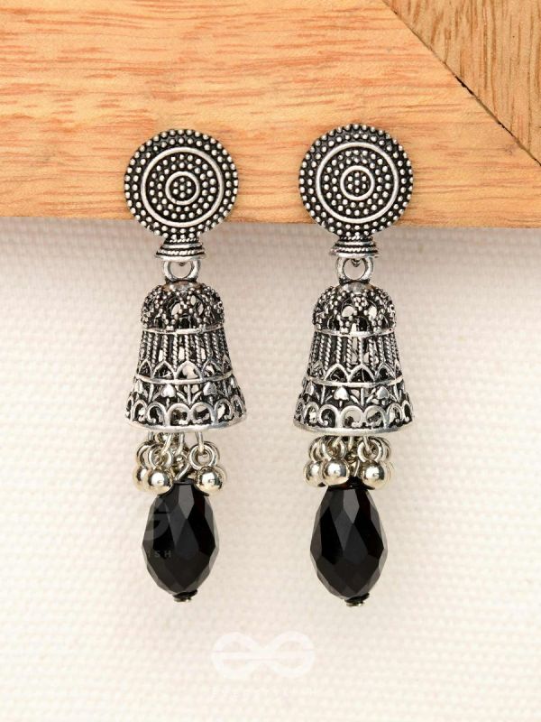 The Midnight Magic- Statement Oxidized Earrings 