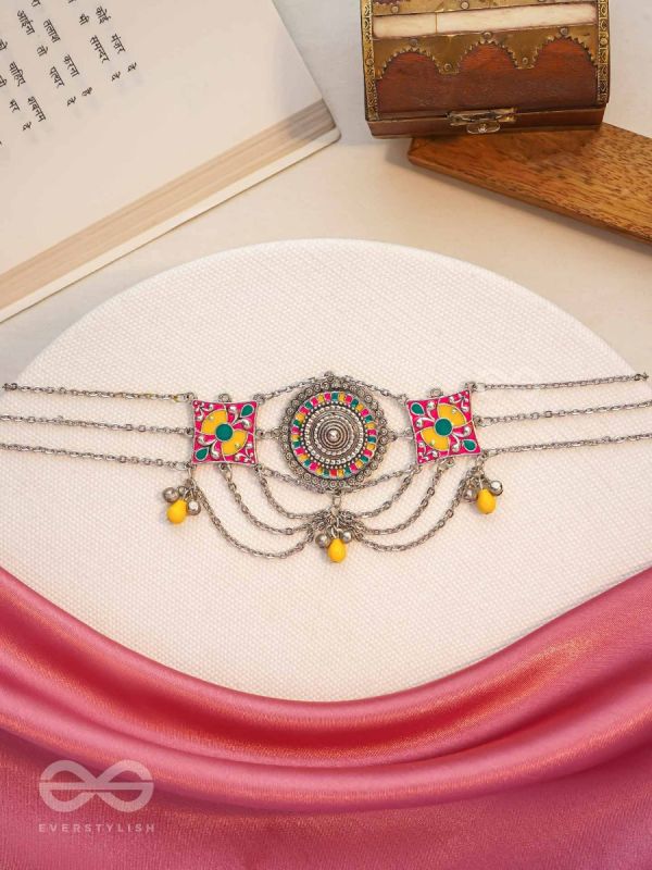 The Vibrant Splash- Enamelled Oxidised Neckpiece