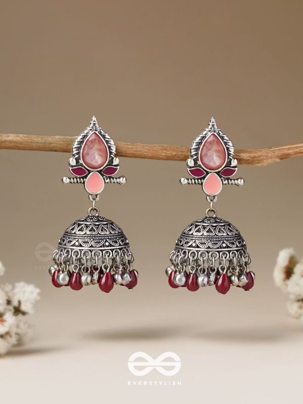 The Shades of Love - Enamelled Oxidised Jhumka Earrings