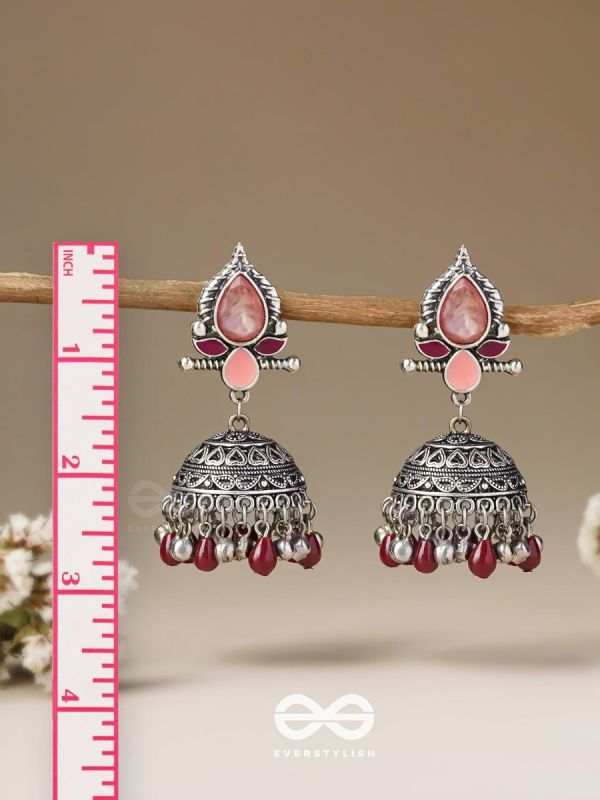 The Shades of Love - Enamelled Oxidised Jhumka Earrings