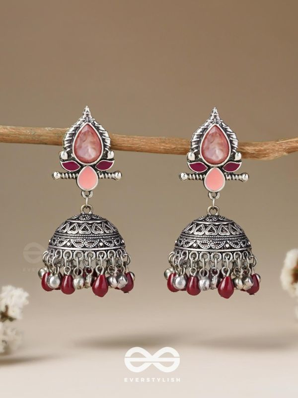 The Shades of Love - Enamelled Oxidised Jhumka Earrings
