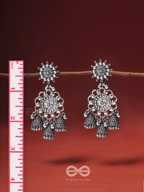 The Moon Flower- Oxidised Earrings