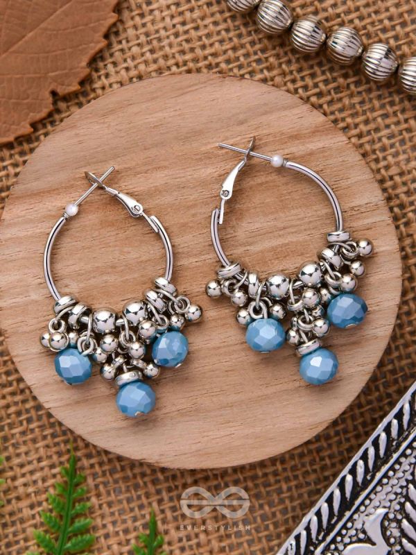 The Blue Orchid- Glass Drops Oxidised Earrings