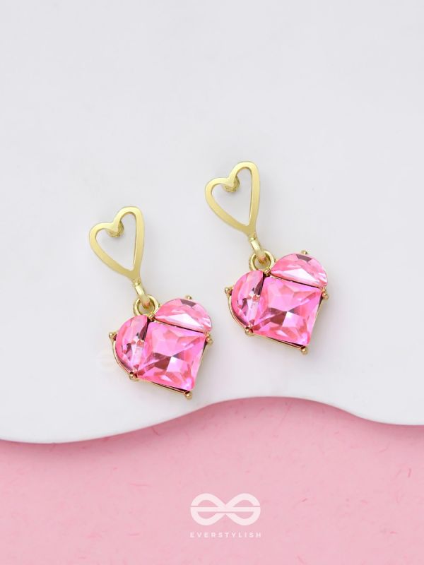 The Crystal Love - Golden Embellished Earrings