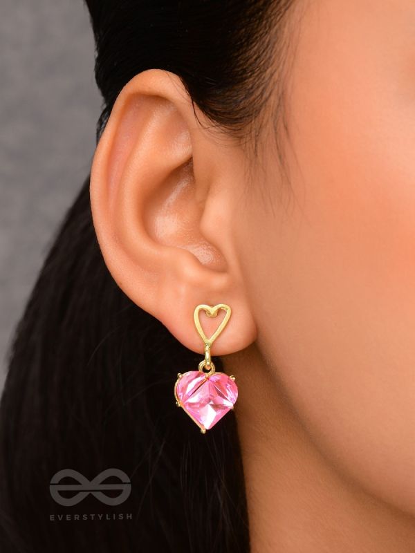 The Crystal Love - Golden Embellished Earrings