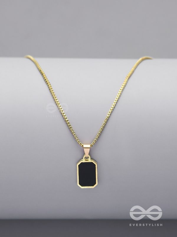 Mystic Midnight - Golden And Black Neckpiece With Anti-Tarnish Coating