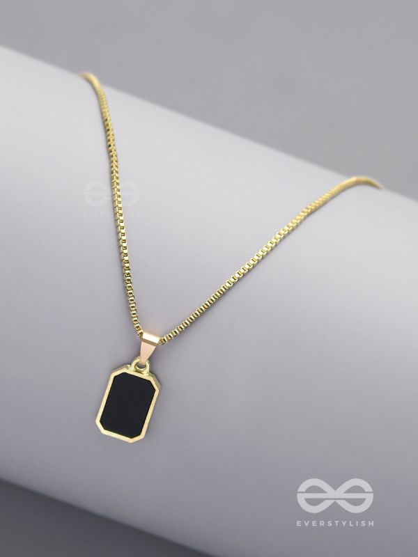 Mystic Midnight - Golden And Black Neckpiece With Anti-Tarnish Coating