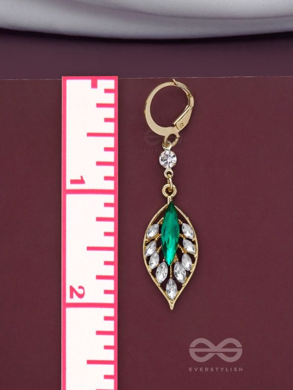 Lush Leaflets - Golden Embellished Earrings