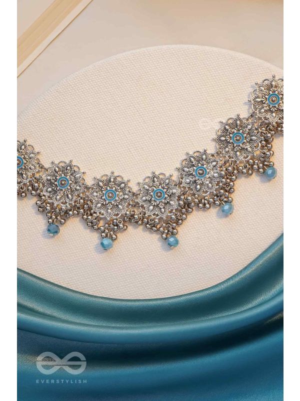 Heavenly Skies - Enamelled Oxidised Neckpiece