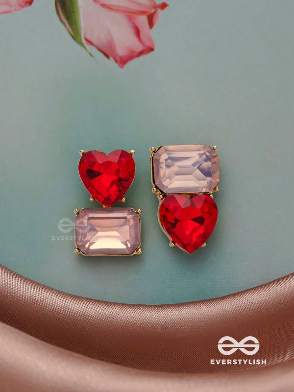 Crimson Lilac Lovebuds -Embellished Earrings 