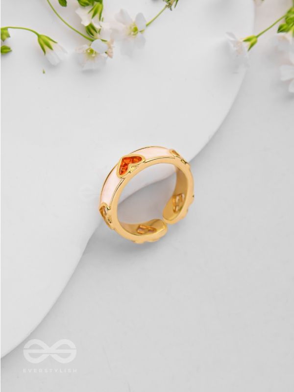Adorable Affection - Heart Enamelled Ring 