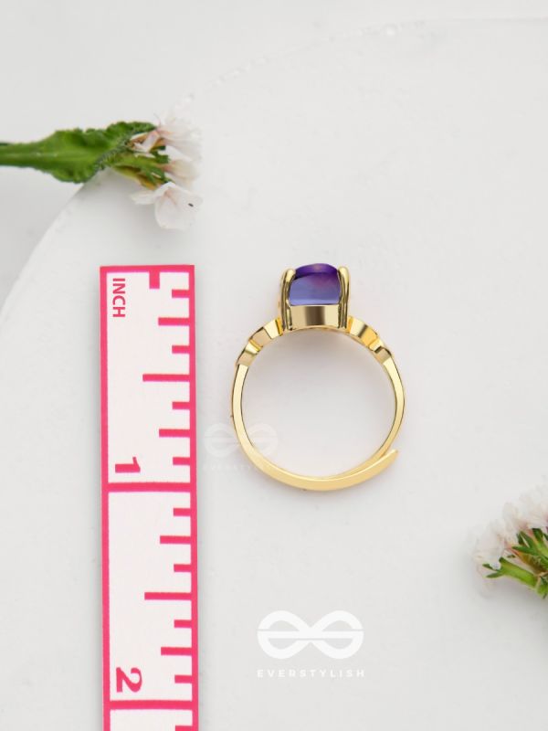 The Azure Delights - Golden Embellished Ring 