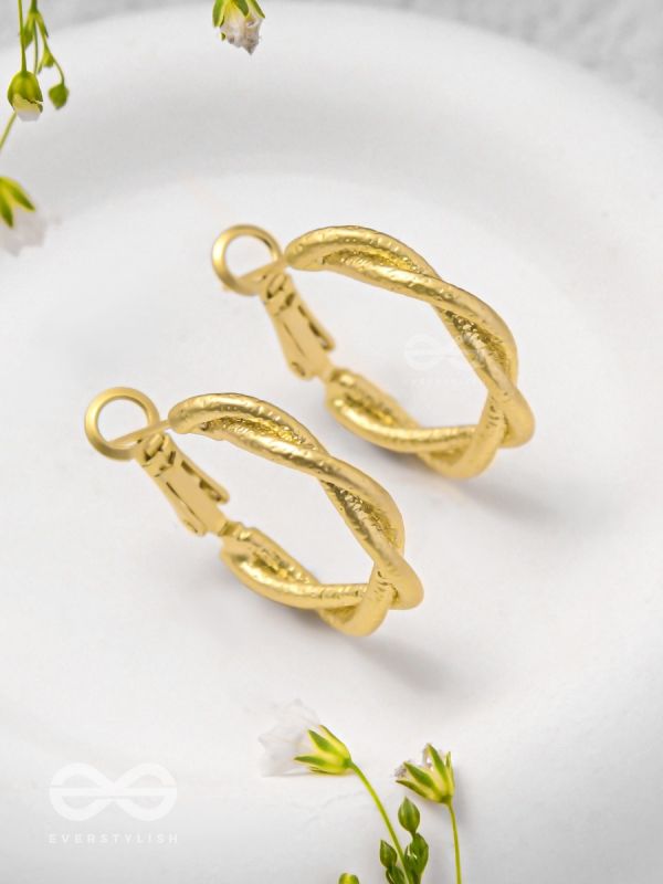 Twisted Tangos - Golden Hoop Earrings