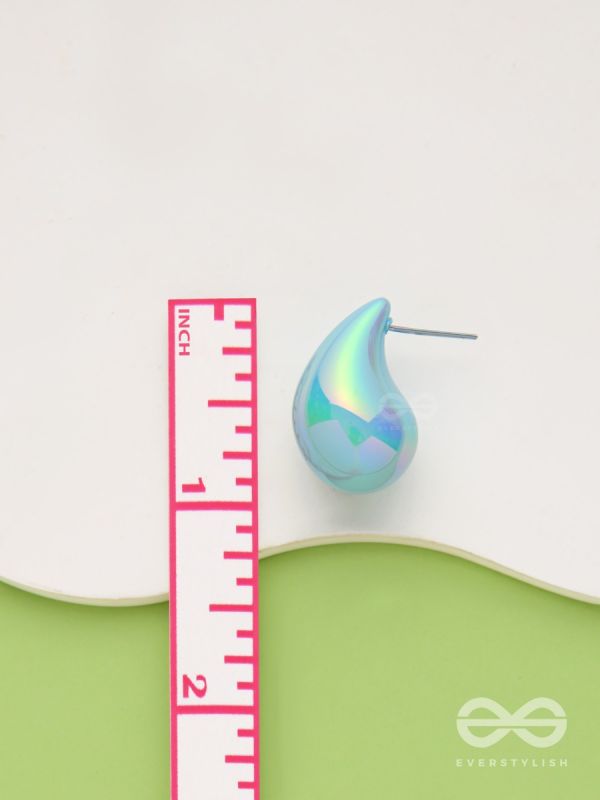 Glitter Drops - Holographic Acrylic Earrings (Light Blue)
