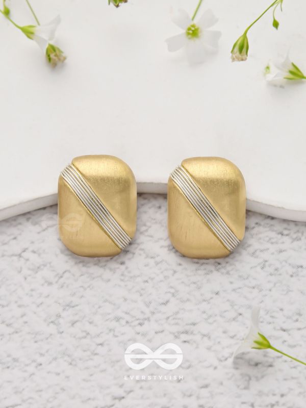 Classy Blocks - Golden Stud Earrings
