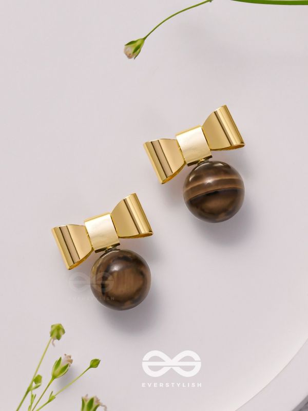 Earthy Bows - Golden Earrings