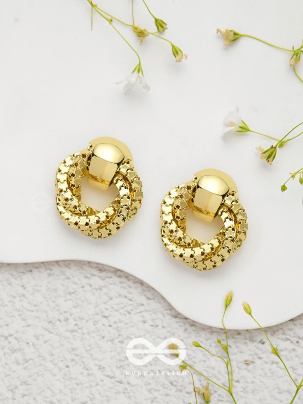Tangled Radiance - Golden  Stud Earrings