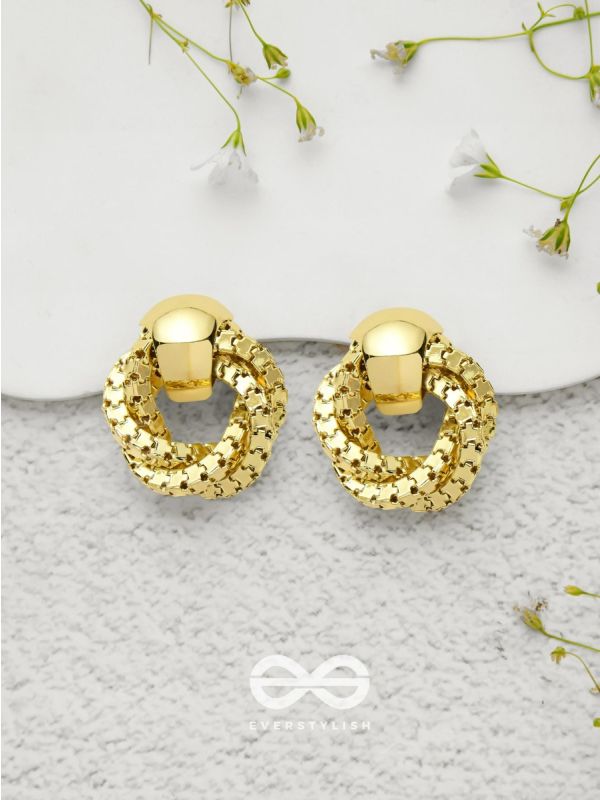 Tangled Radiance - Golden  Stud Earrings