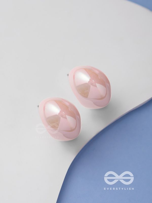 Groovy Arcs - Holographic Acrylic Earrings (Pink)